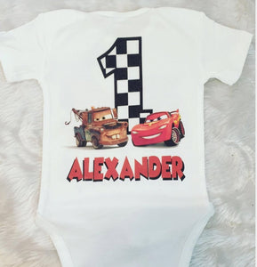 First Birthday Cars Onesie/T-shirt