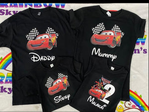 Birthday Cars Family Pack T-shirts