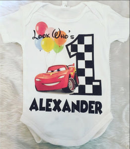 First Birthday Cars Onesie/T-shirt