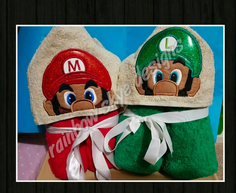 Lugi and Mario Hooded towels