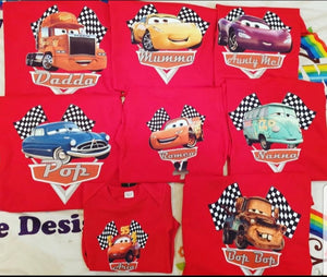 Birthday Cars Family Pack T-shirts