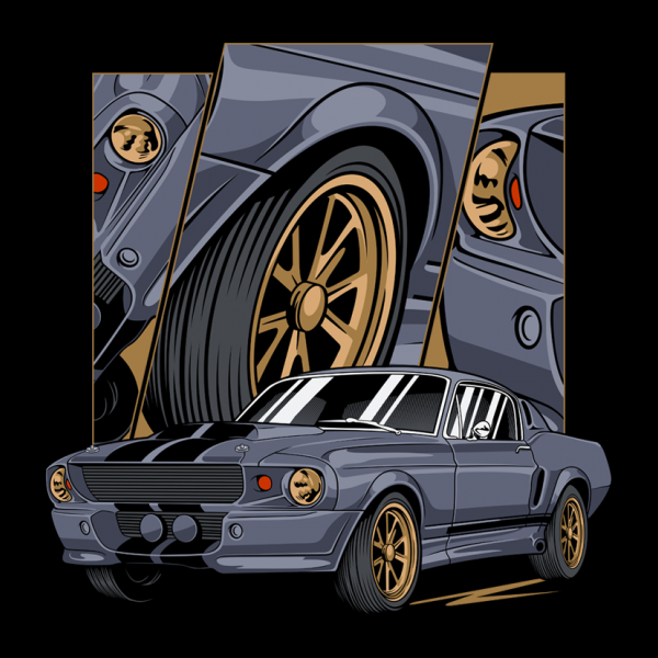 Muscle Car grey T-shirt