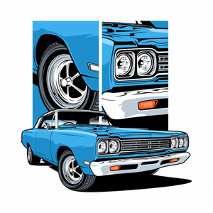 Muscle Car Blue T-shirt