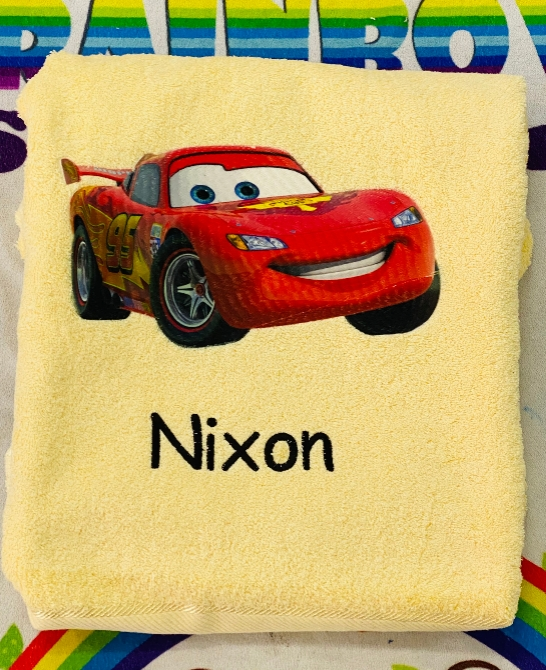 Race Car Personalized Towel