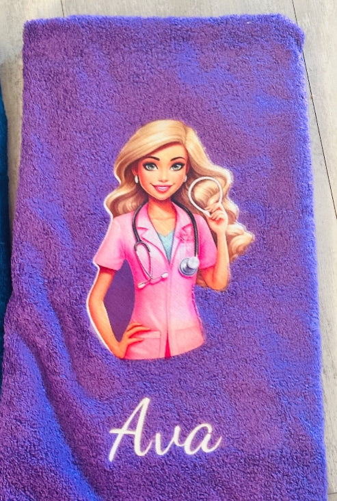 Nurse Doll Personalized Towel