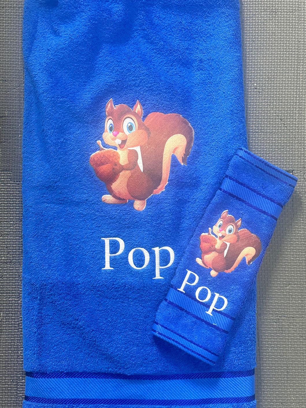 Squirrel cartoon towel