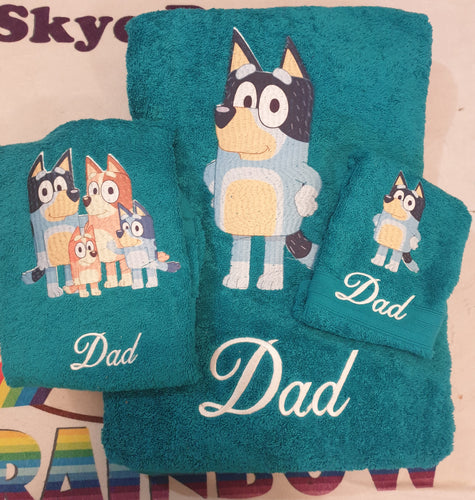 Bluey family towel set