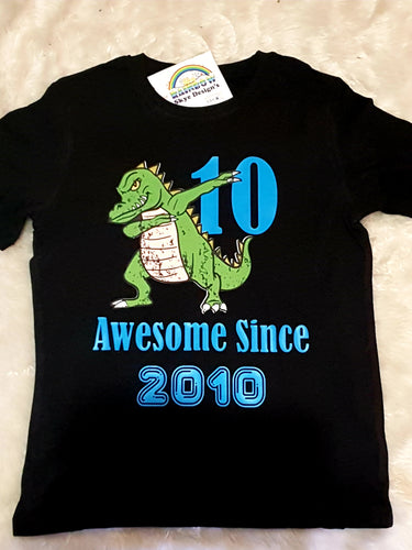 Dinosaur Dabbing Birthday Tee