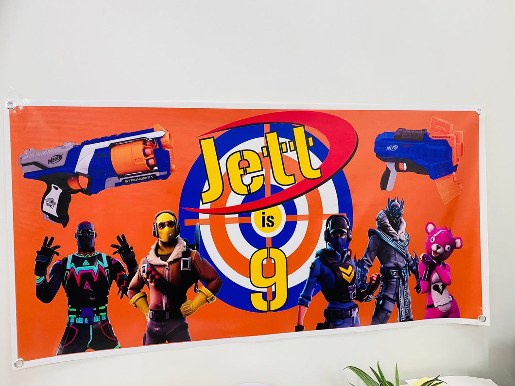 Nerf fortnite birthday banner/backdrop