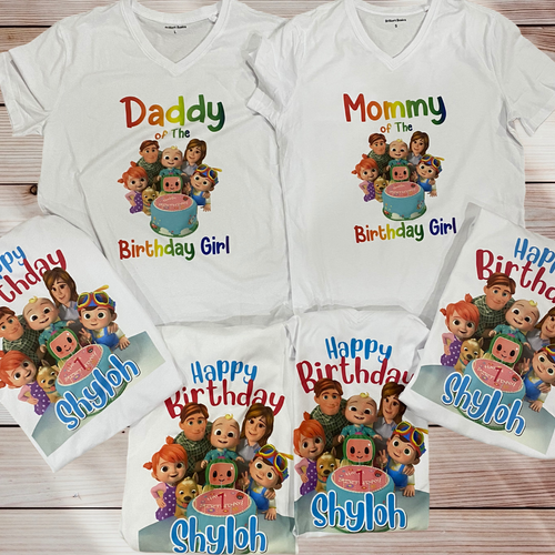 Cocomelon Custom Tshirt Pack Birthday/Celebration