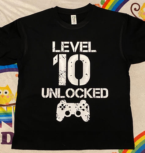 Level 10 unlocked birthday tshirt