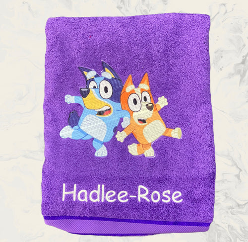 Bingo and bluey Personalised Towel