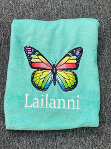 Butterfly rainbow  Towel Set