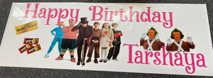 Chocolate factory birthday banner/backdrop