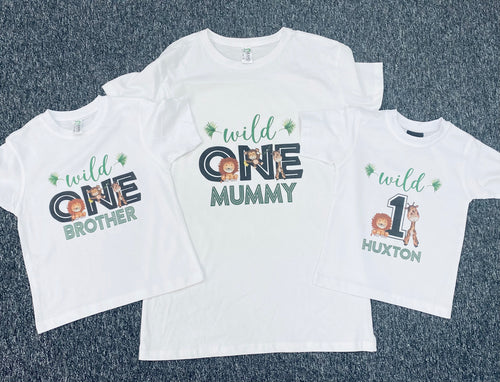 Wild one Custom Tshirt Pack Birthday/Celebration