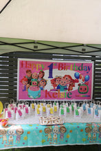 Cocomelon pink  birthday banner/backdrop