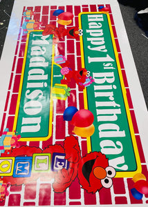 Elmo birthday vinyl banner