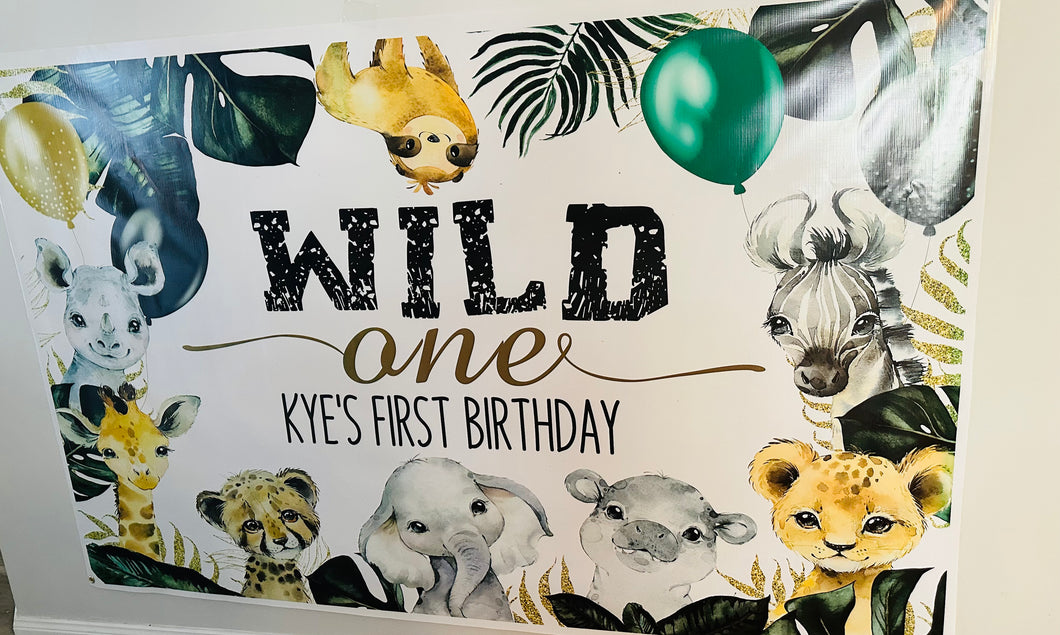 Wild one birthday banner/backdrop