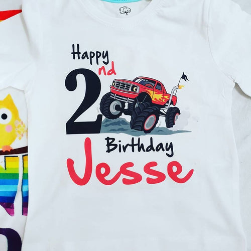 Monster truck birthday tshirt