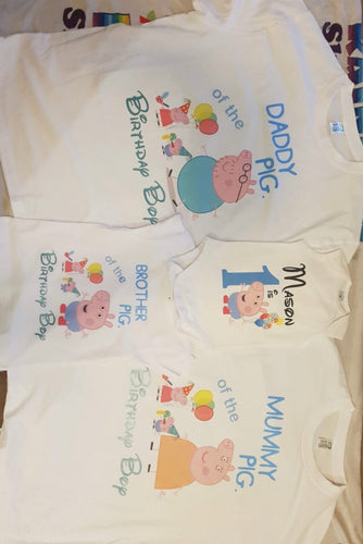 Peppa pig Custom Tshirt Pack Birthday/Celebration