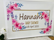 Baby shower flowers birthday banner/backdrop