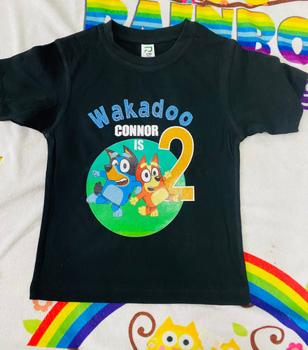 Wakadoo bluey birthday tshirt