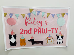 Paw-ty birthday banner/backdrop