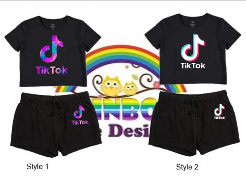 Tiktok Crop Tee /Sorts Set